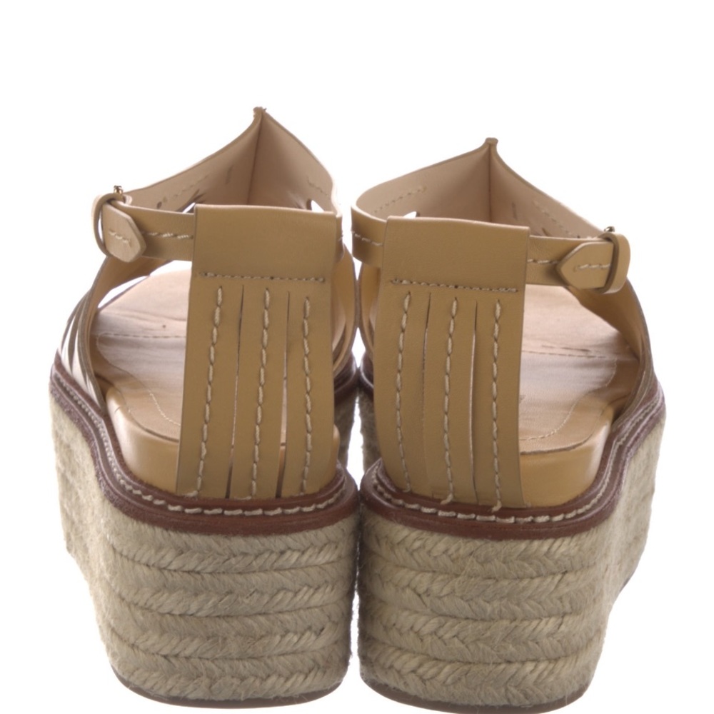 ULLA JOHNSON Valencia Twisted Contrast Flatform Sandals Sand 37 $690 - Picture 7 of 10